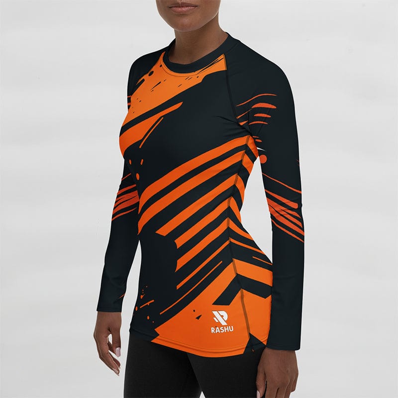 Rashguard Orange Éclat Dynamique - Femme Votre Rash Guard, Votre Mérite | Rashu