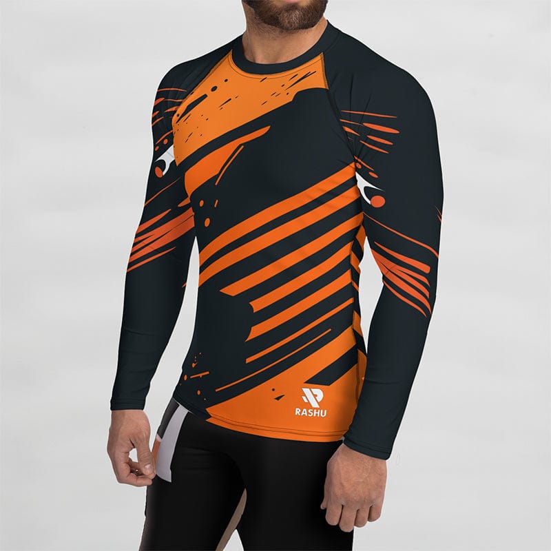 Rashguard Orange Éclat Dynamique - Homme Votre Rash Guard, Votre Mérite | Rashu