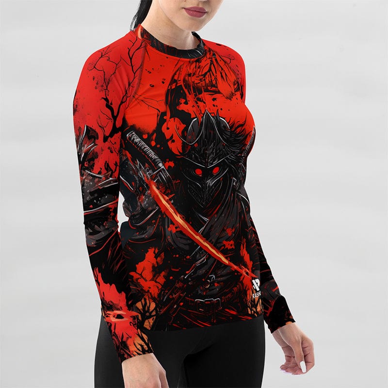 Rashguard Samouraï Rouge - Femme Votre Rash Guard, Votre Mérite | Rashu