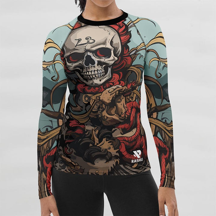 Rashguard Squelette de Pirate - Femme Votre Rash Guard, Votre Mérite | Rashu