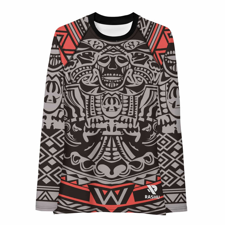 Rashguard Tribal Rouge et Noir - Femme Votre Rash Guard, Votre Mérite | Rashu