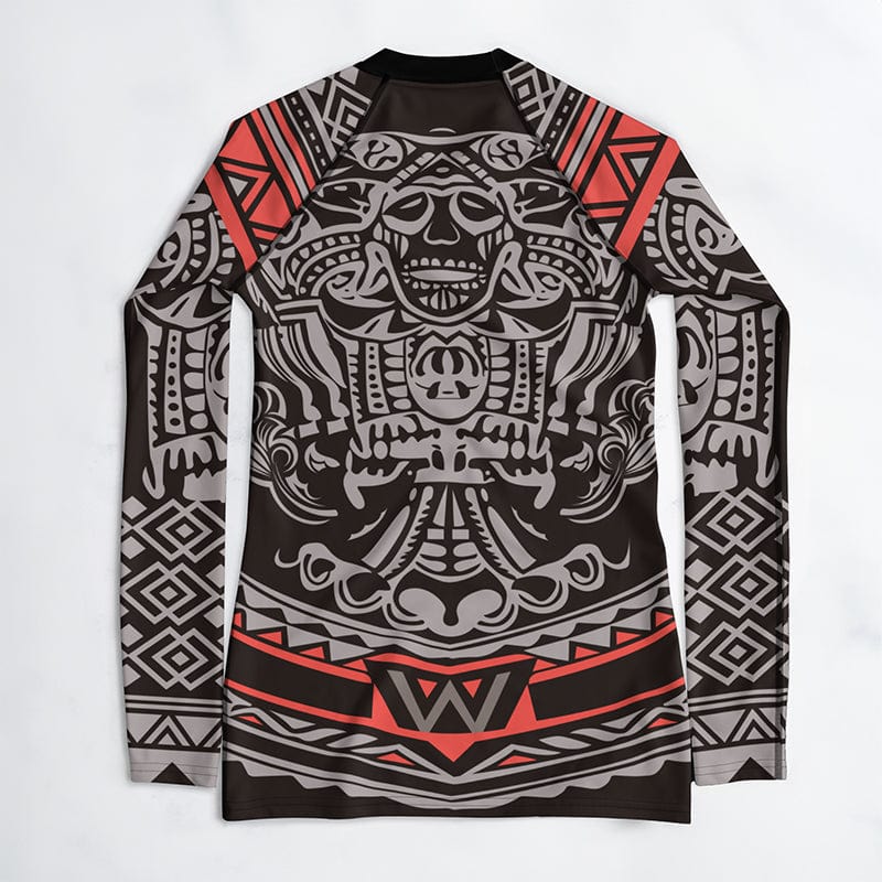 Rashguard Tribal Rouge et Noir - Femme Votre Rash Guard, Votre Mérite | Rashu